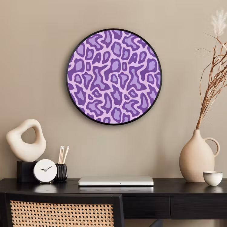Ronde fotolijst - Paars - Abstract - Luipaard - Vlekken - Groovy - Patroon — 3