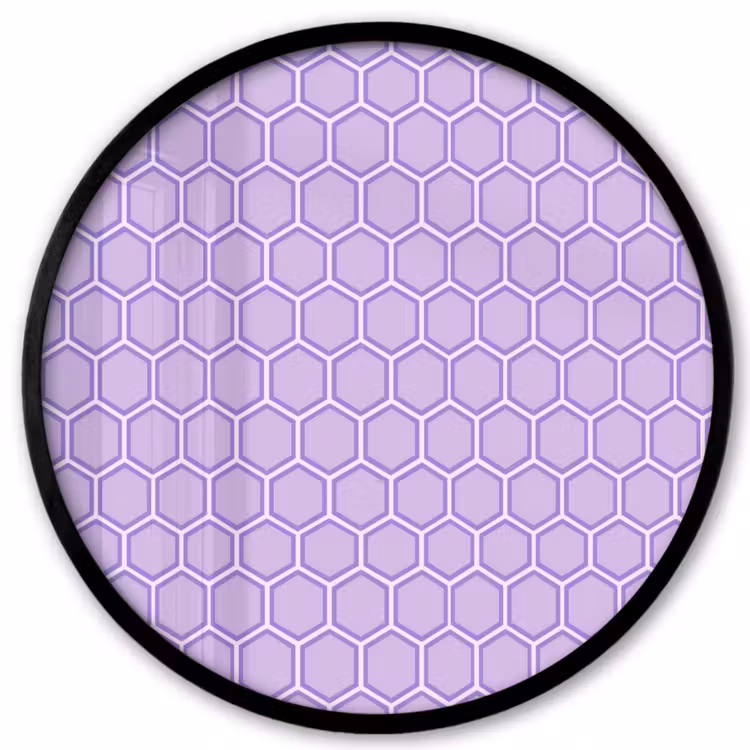 Ronde fotolijst - Paars - Geometrisch - Honeycomb - Bijenraat - Patroon — 1