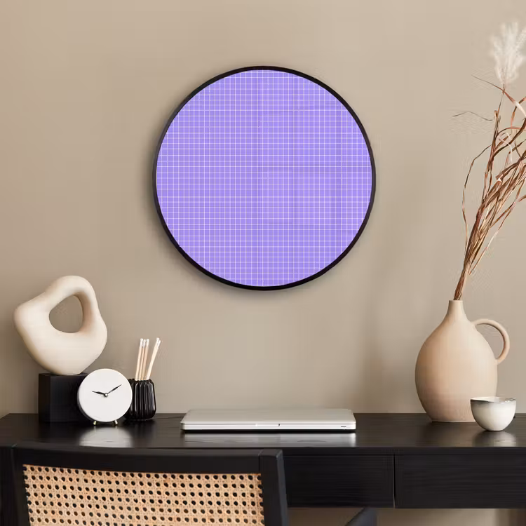 Ronde fotolijst - Paars - Geometrisch - Raster - Minimalistisch - Patroon — 3