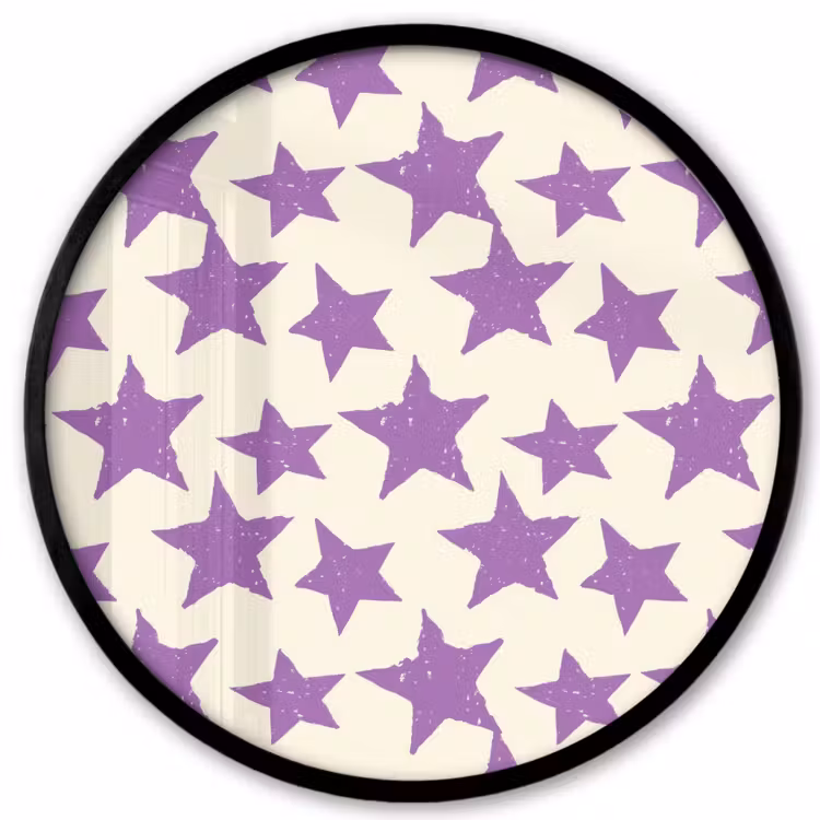 Ronde fotolijst - Paars - Geometrisch - Sterren - Stempel - Patroon — 1