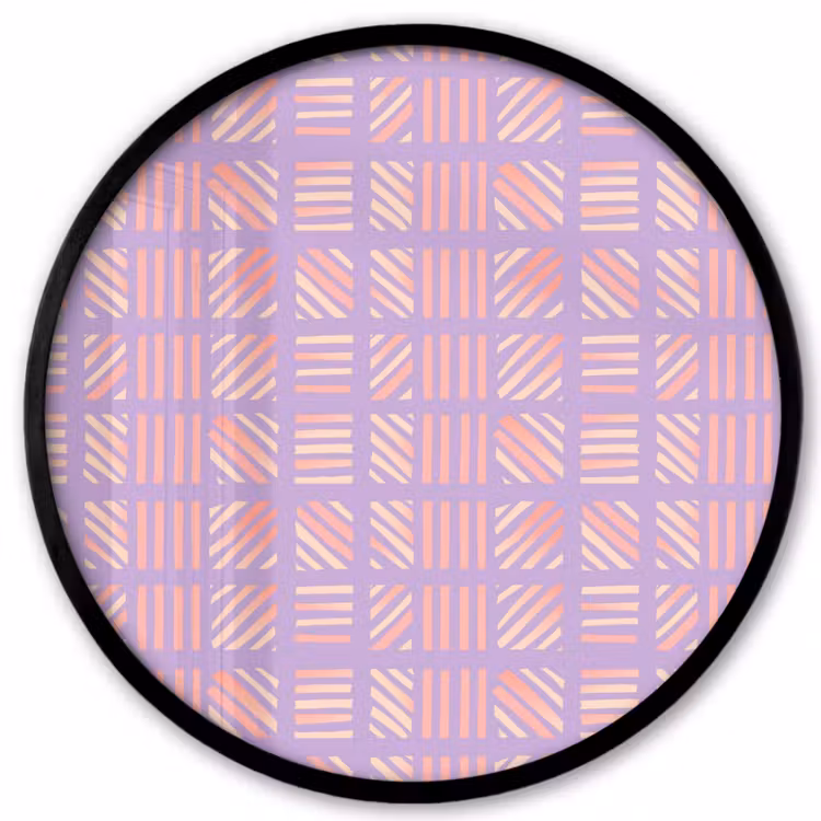Ronde fotolijst - Paars - Roze - Geometrisch - Strepen - Blokken - Patroon — 1