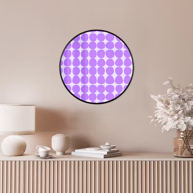 Ronde fotolijst - Paars - Geometrisch - Stippen - Polka Dot - Patroon — 5