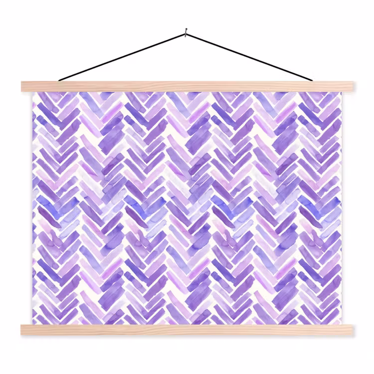 Schoolplaat - Paars - Visgraat - Aquarel - Penseelstreken - Patroon — 1