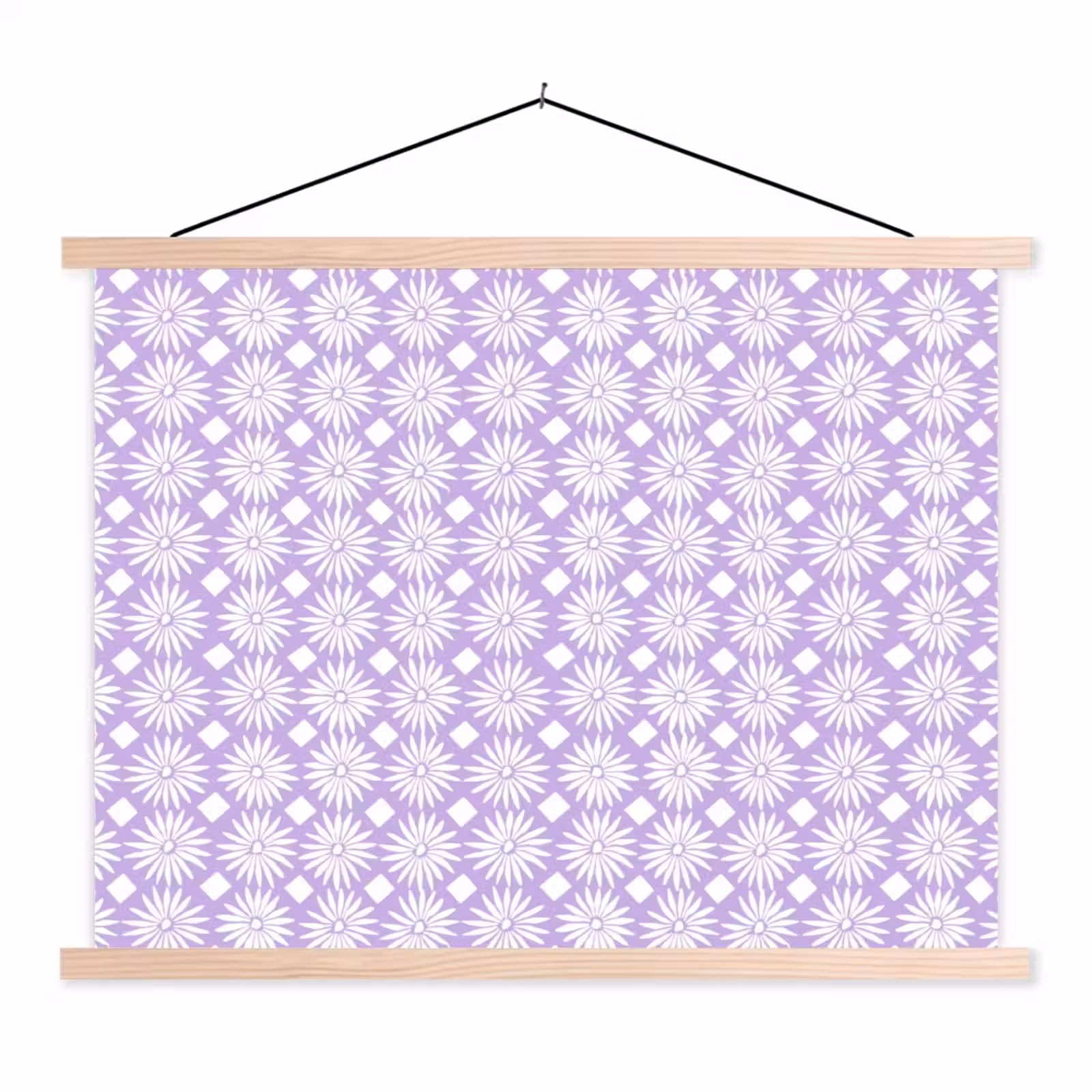 Schoolplaat - Lila - Botanisch - Bloemen - Margrieten - Patroon — 1