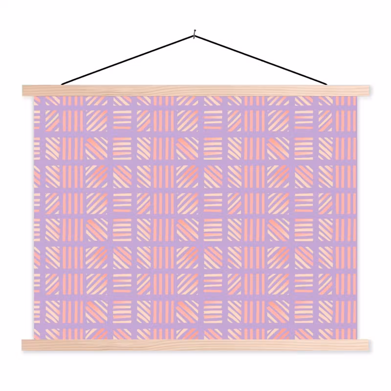 Schoolplaat - Paars - Roze - Geometrisch - Strepen - Blokken - Patroon — 1