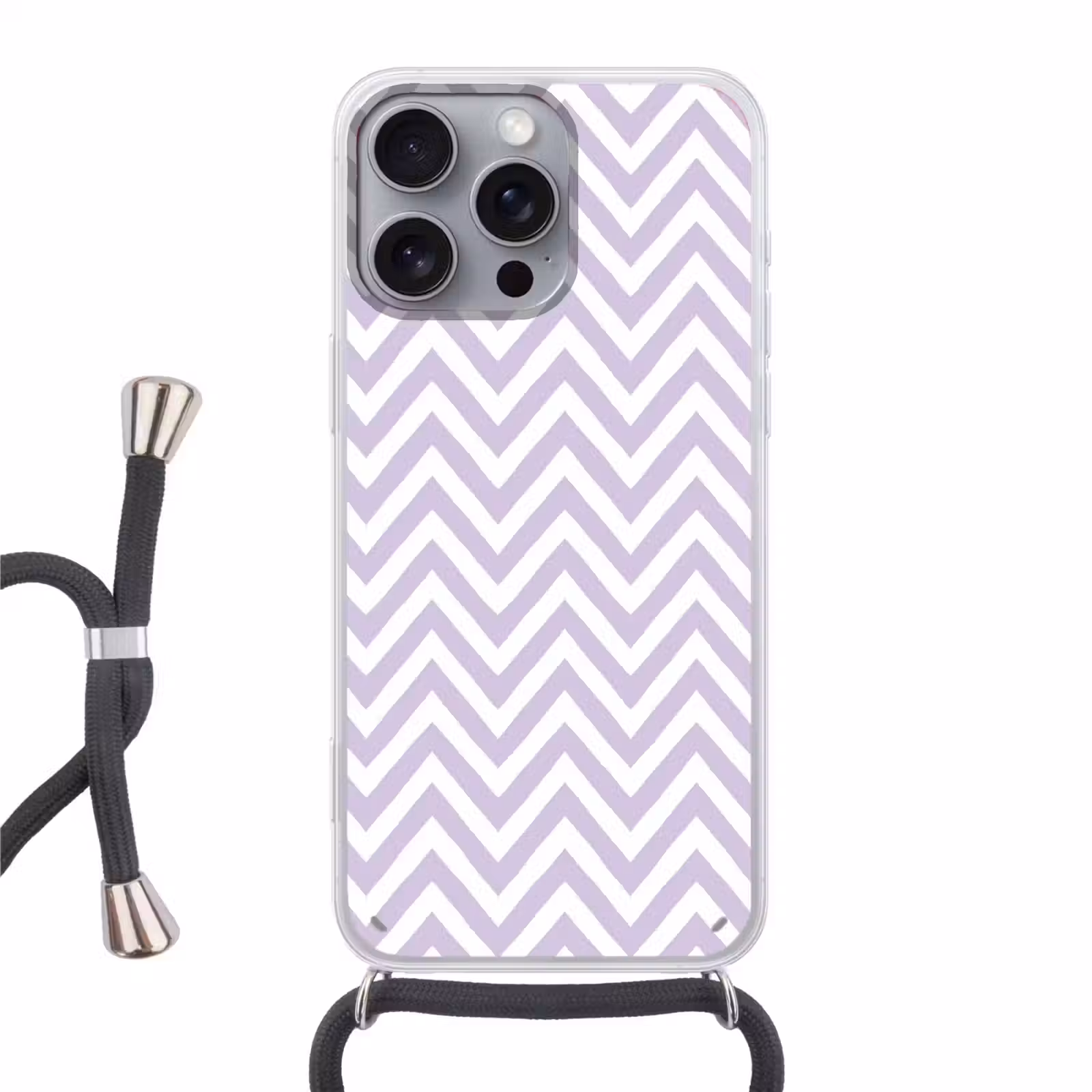 Telefoonhoesje met koord - Lila - Geometrisch - Chevron - Zigzag - Patroon — 1