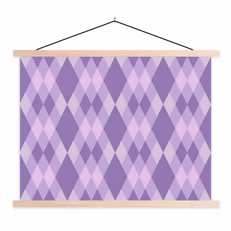 Schoolplaat - Paars - Geometrisch - Ruiten - Argyle - Patroon — 1