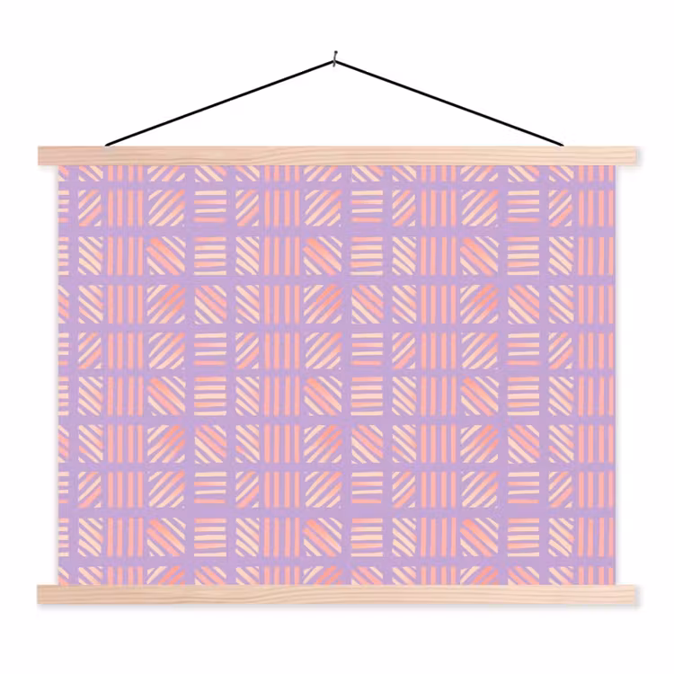 Schoolplaat - Paars - Roze - Geometrisch - Strepen - Blokken - Patroon — 1