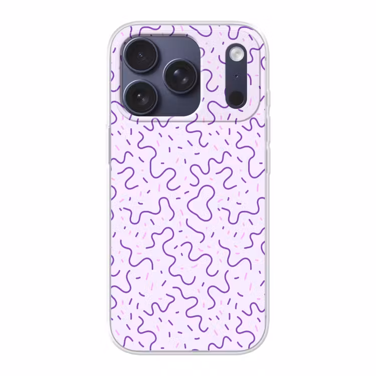 Telefoonhoesje - Paars - Abstract - Memphis - Retro - Spikkels - Patroon — 1