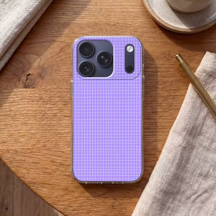 Telefoonhoesje - Paars - Geometrisch - Raster - Minimalistisch - Patroon — 2