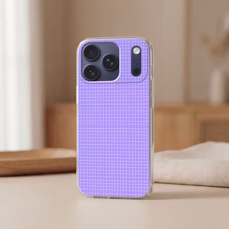 Telefoonhoesje - Paars - Geometrisch - Raster - Minimalistisch - Patroon — 3