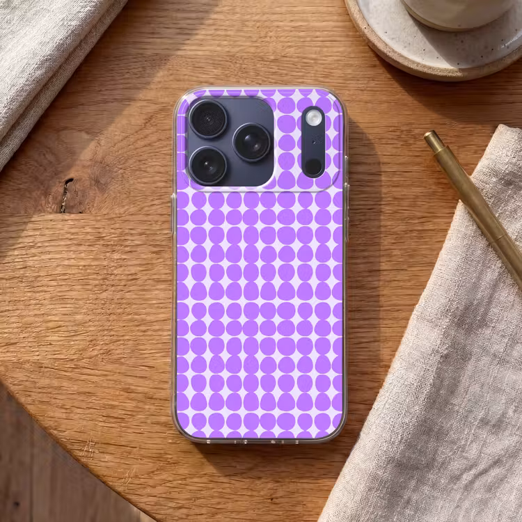 Telefoonhoesje - Paars - Geometrisch - Stippen - Polka Dot - Patroon — 2