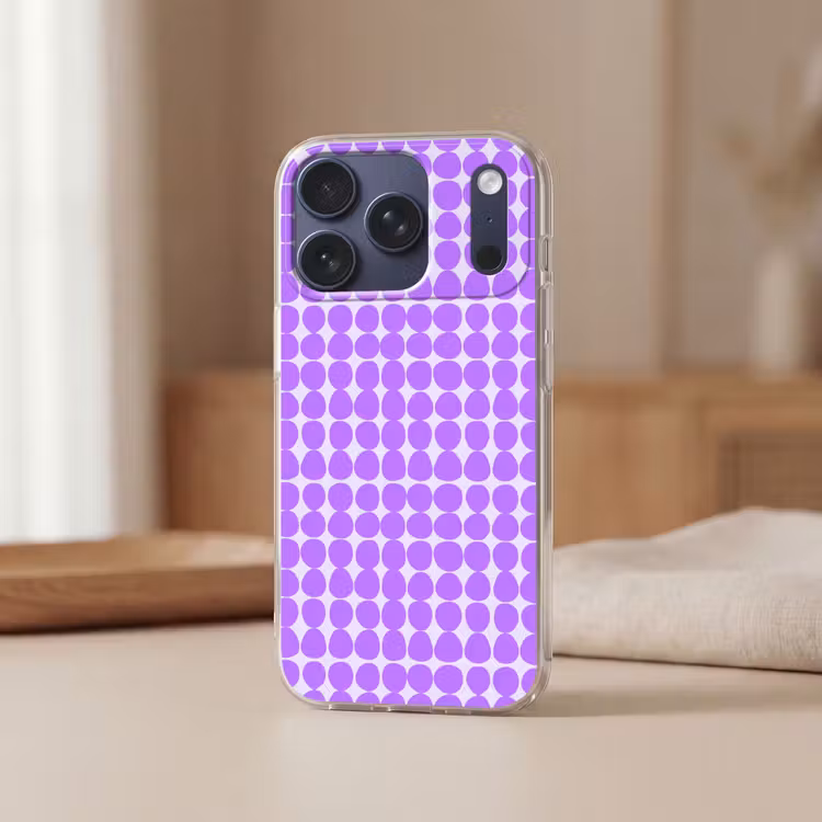 Telefoonhoesje - Paars - Geometrisch - Stippen - Polka Dot - Patroon — 3