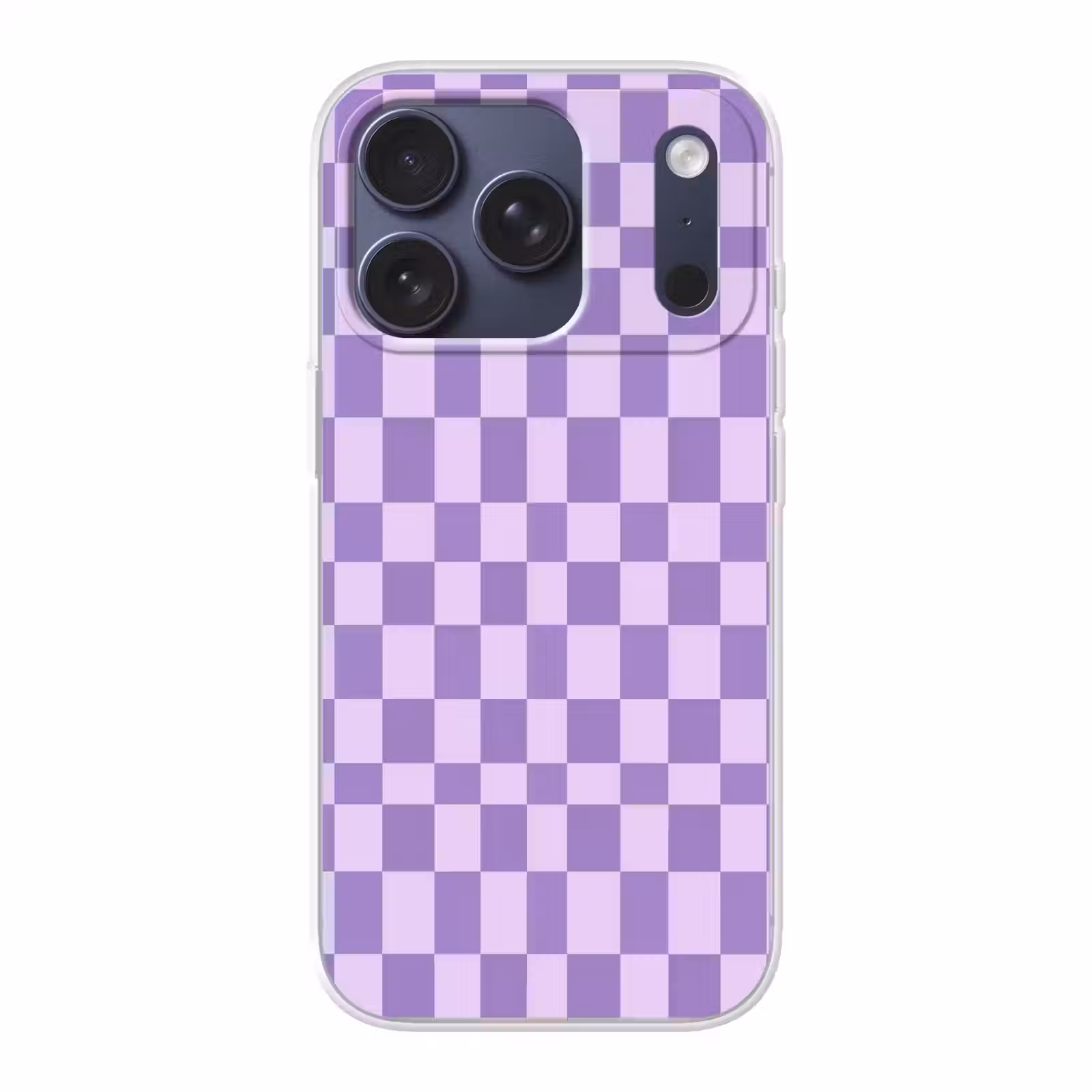 Telefoonhoesje - Paars - Geometrisch - Dambord - Blokken - Patroon — 1