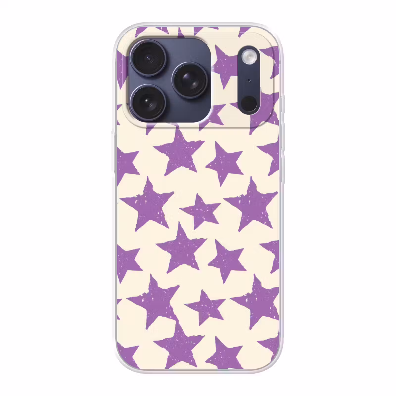 Telefoonhoesje - Paars - Geometrisch - Sterren - Stempel - Patroon — 1