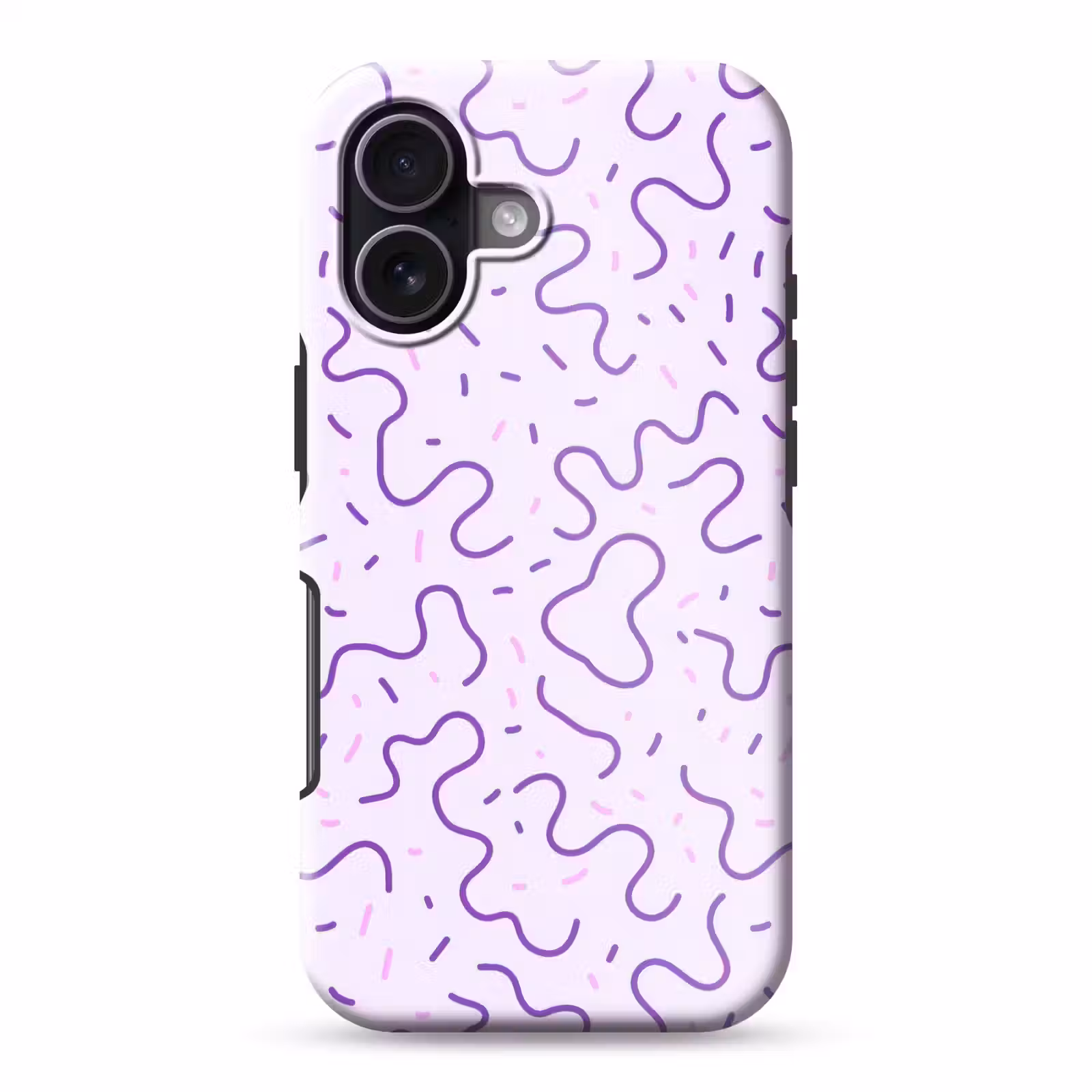 Telefoonhoesje Toughcase - Paars - Abstract - Memphis - Retro - Spikkels - Patroon — 1