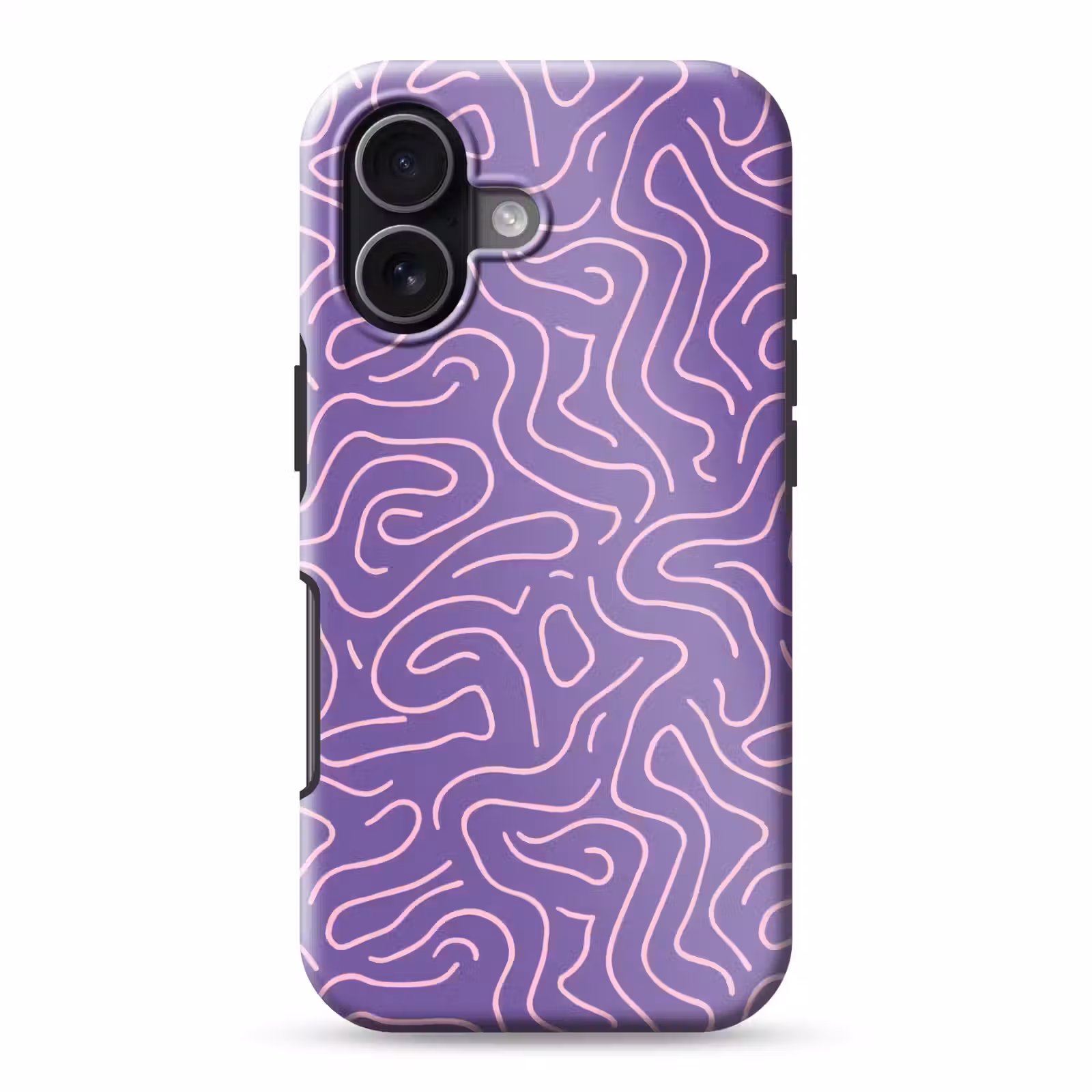 Telefoonhoesje Toughcase - Paars - Roze - Abstract - Lijnen - Doolhof - Patroon — 1