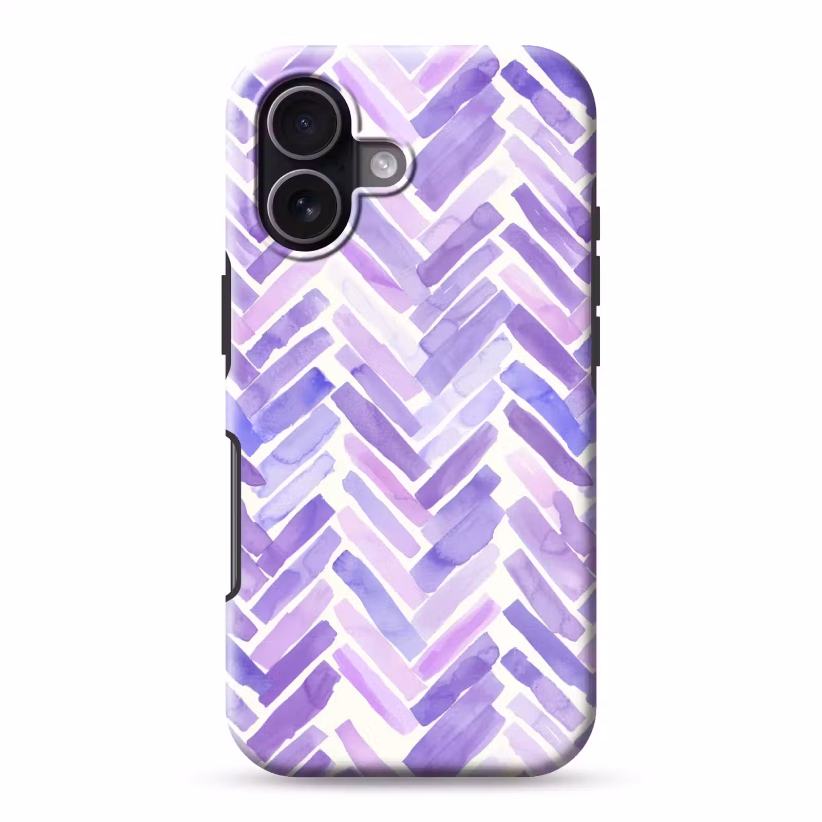 Telefoonhoesje Toughcase - Paars - Visgraat - Aquarel - Penseelstreken - Patroon — 1