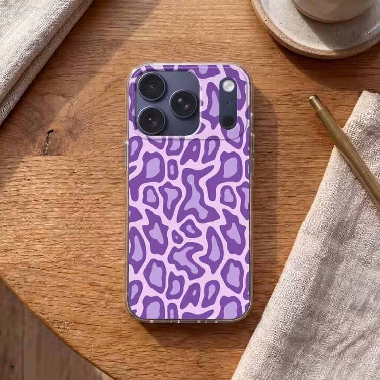 Telefoonhoesje - Paars - Abstract - Luipaard - Vlekken - Groovy - Patroon — 2