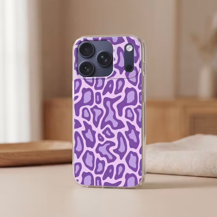 Telefoonhoesje - Paars - Abstract - Luipaard - Vlekken - Groovy - Patroon — 3