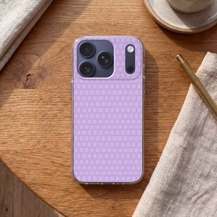 Telefoonhoesje - Paars - Geometrisch - Honeycomb - Bijenraat - Patroon — 2