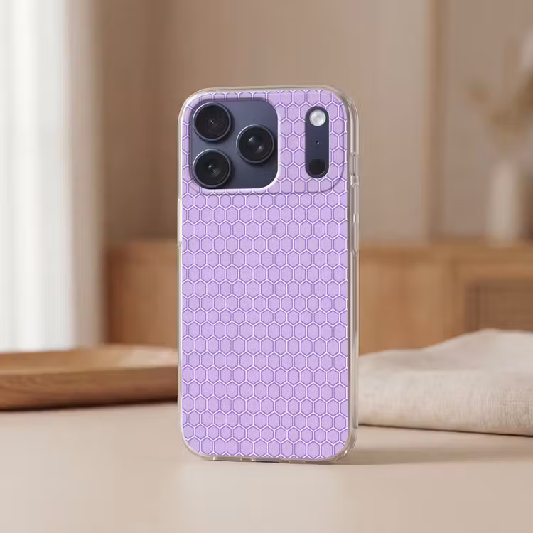Telefoonhoesje - Paars - Geometrisch - Honeycomb - Bijenraat - Patroon — 3