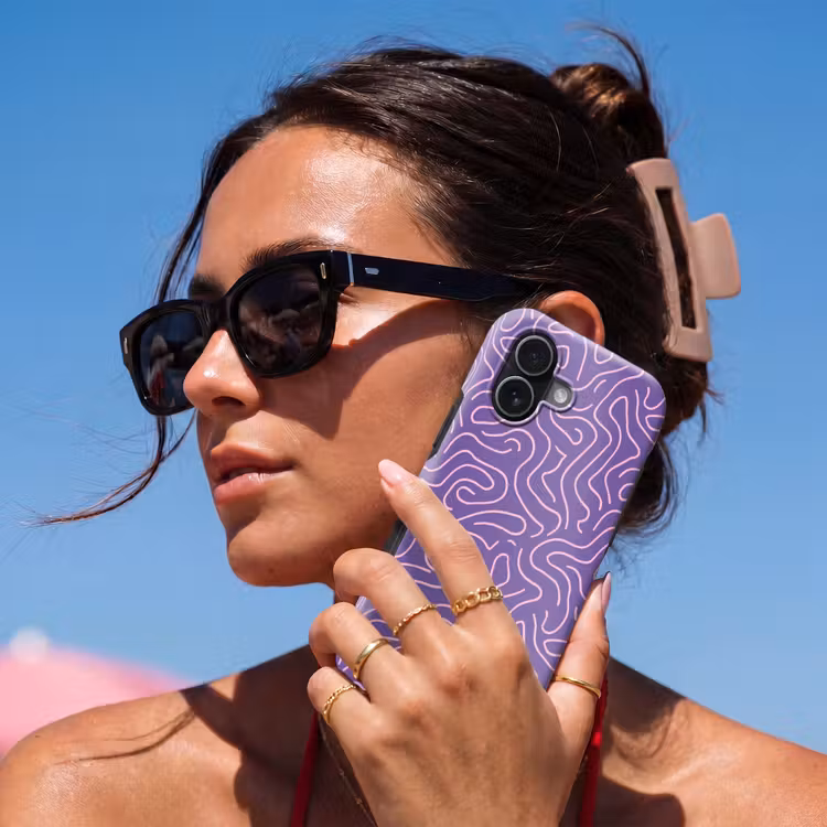 Telefoonhoesje Toughcase - Paars - Roze - Abstract - Lijnen - Doolhof - Patroon — 6