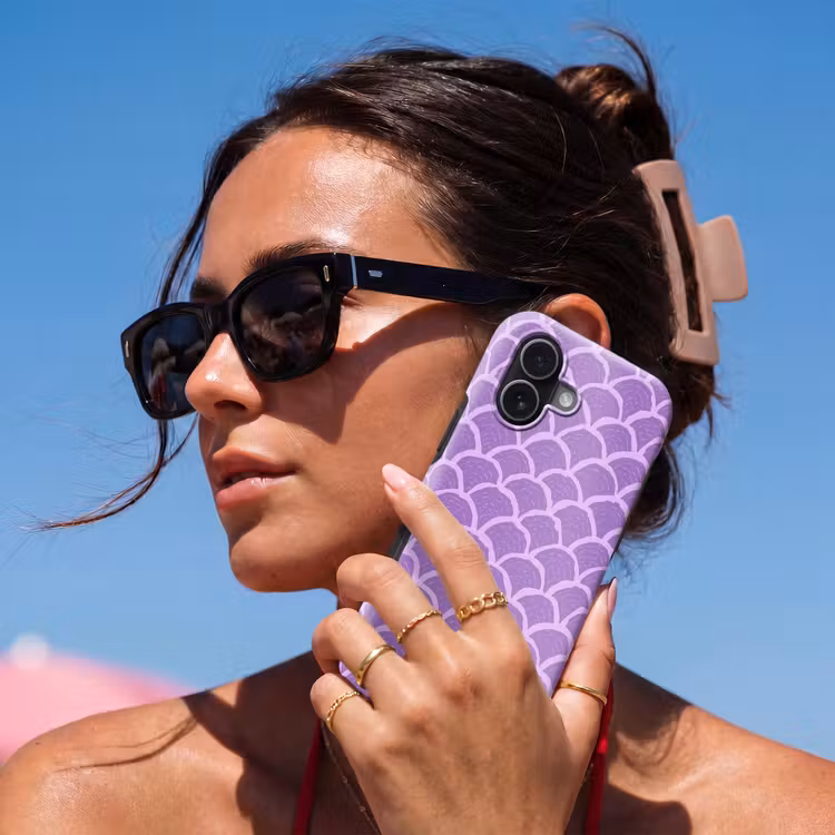 Telefoonhoesje Toughcase - Paars - Schubber - Schelpen - Handgetekend - Patroon — 6