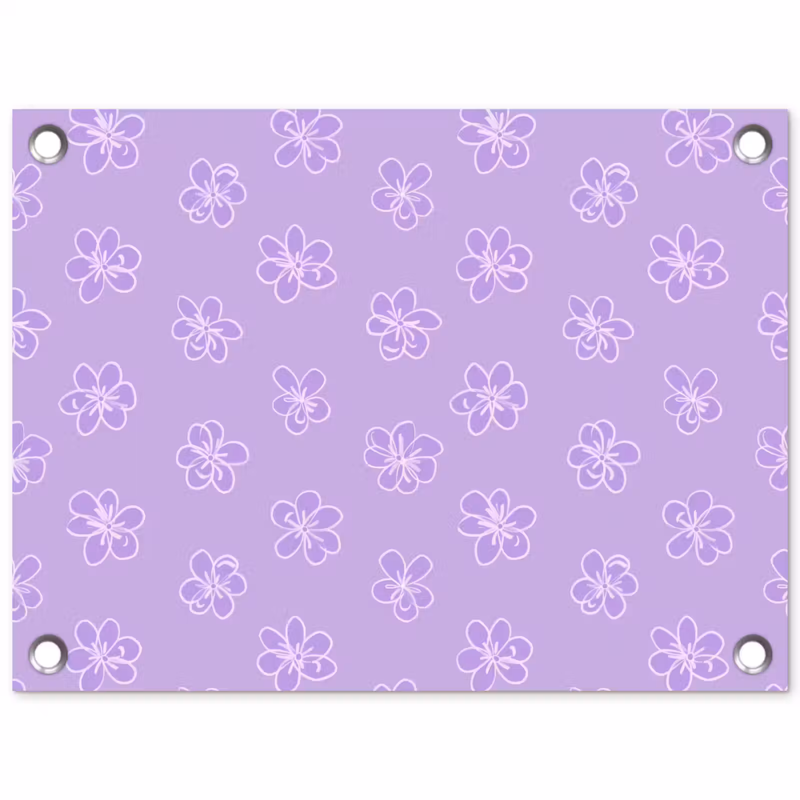 Tuinposter - Lila - Botanisch - Bloemen - Handgetekend - Patroon — 1