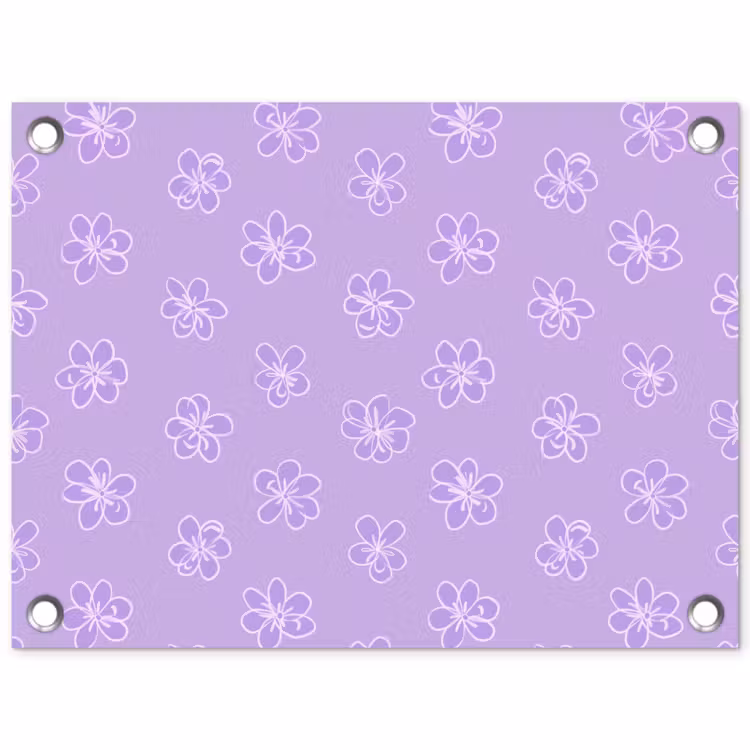 Tuinposter - Lila - Botanisch - Bloemen - Handgetekend - Patroon — 1