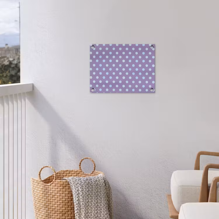 Tuinposter - Paars - Blauw - Geometrisch - Stippen - Polka Dot - Patroon — 3