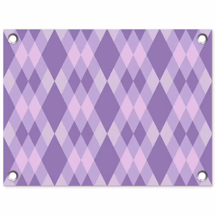 Tuinposter - Paars - Geometrisch - Ruiten - Argyle - Patroon — 1