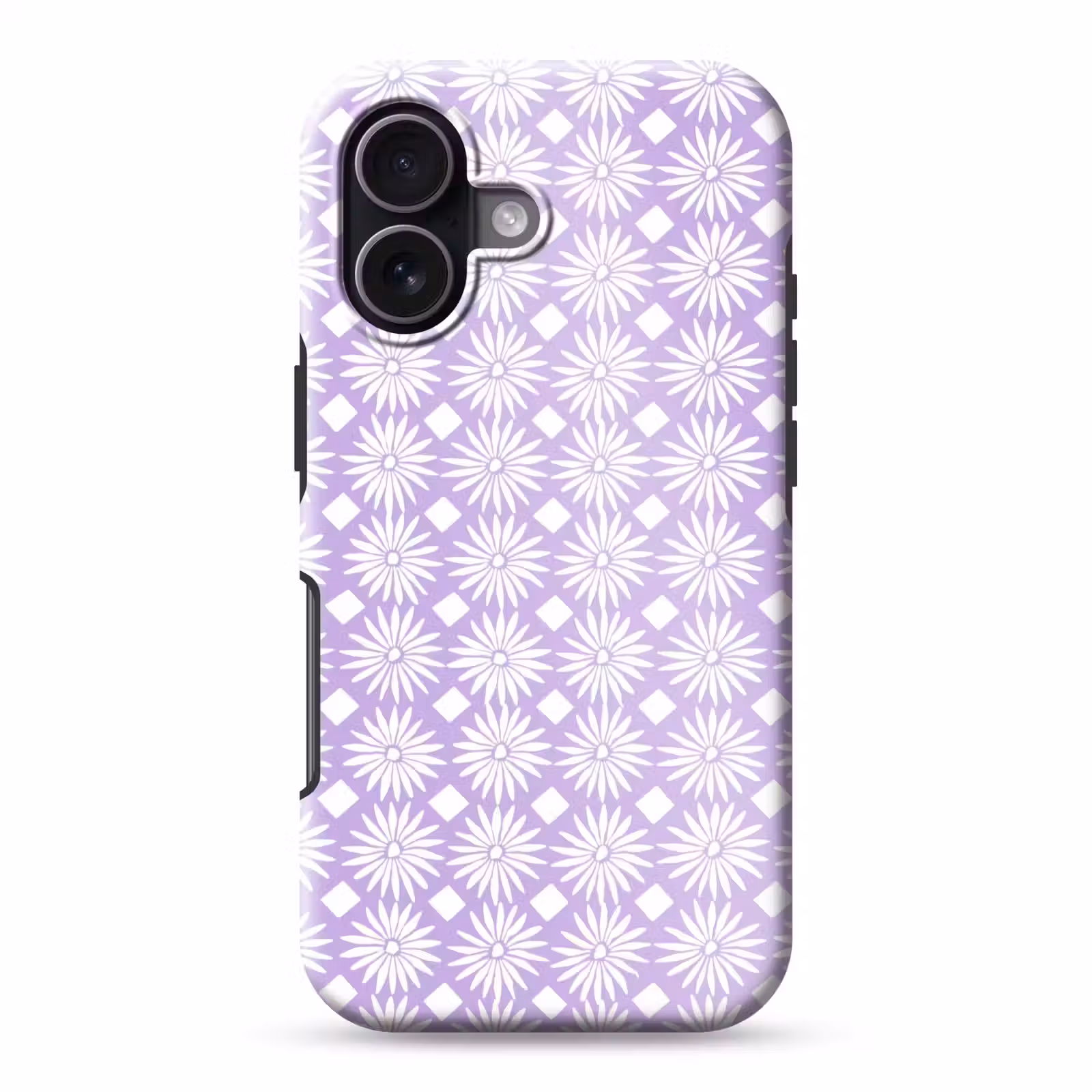 Telefoonhoesje Toughcase - Lila - Botanisch - Bloemen - Margrieten - Patroon — 1
