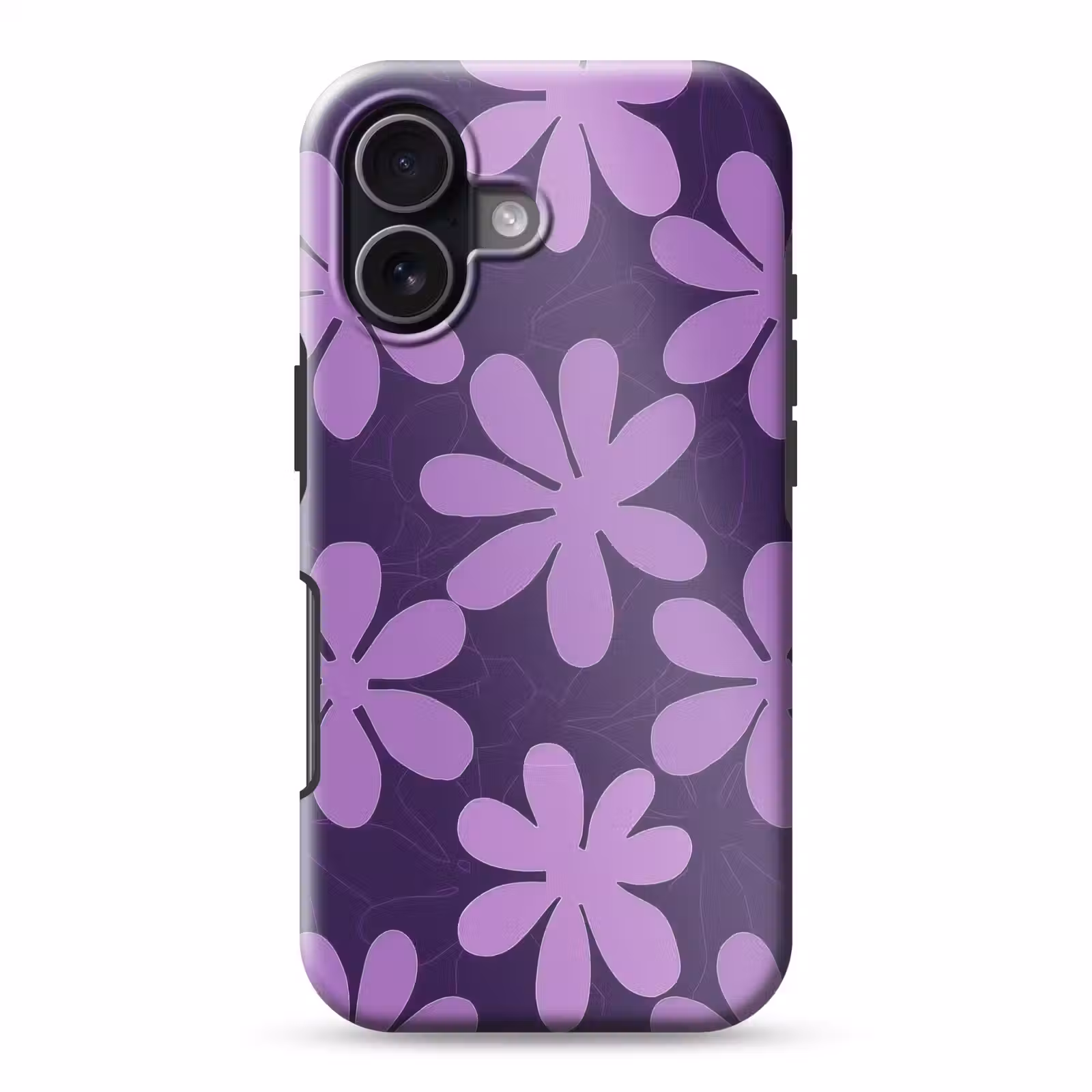 Telefoonhoesje Toughcase - Paars - Botanisch - Bloemen - Retro - Patroon — 1