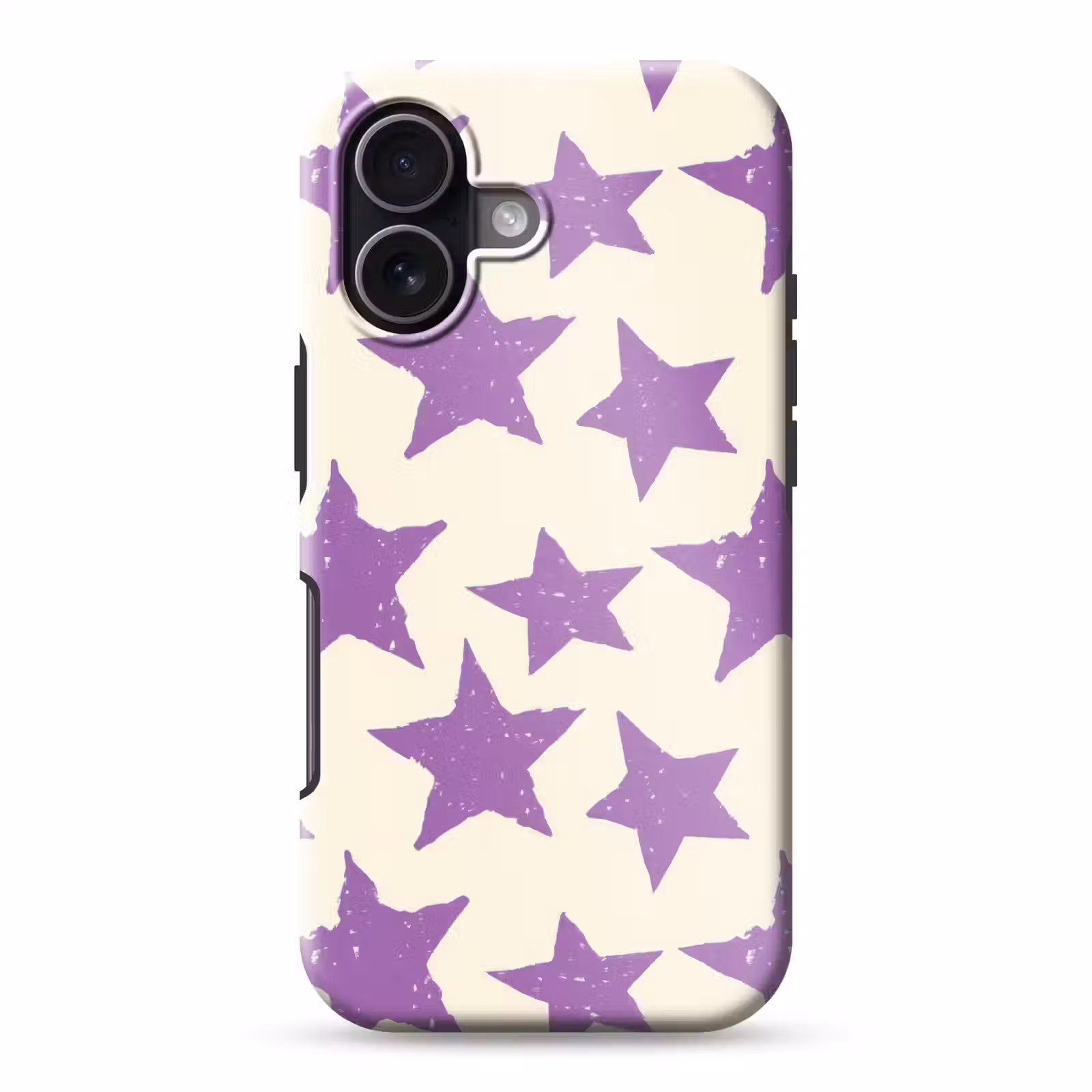 Telefoonhoesje Toughcase - Paars - Geometrisch - Sterren - Stempel - Patroon — 1