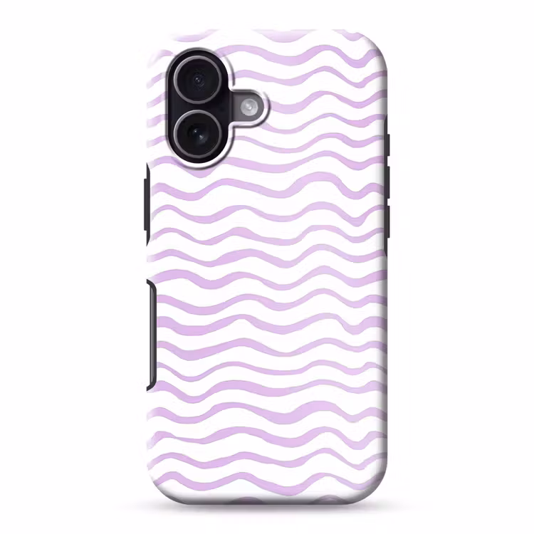 Telefoonhoesje Toughcase - Lila - Geometrisch - Golfjes - Lijnen - Patroon — 1