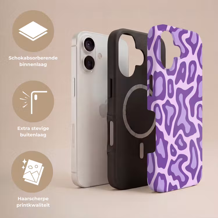 Telefoonhoesje Toughcase - Paars - Abstract - Luipaard - Vlekken - Groovy - Patroon — 3