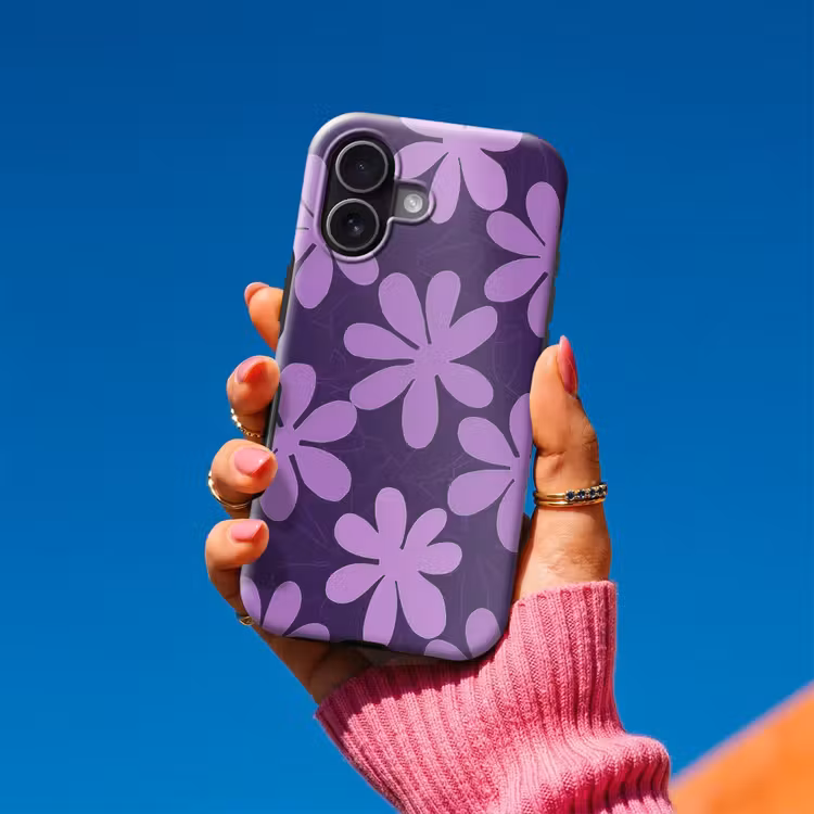 Telefoonhoesje Toughcase - Paars - Botanisch - Bloemen - Retro - Patroon — 2