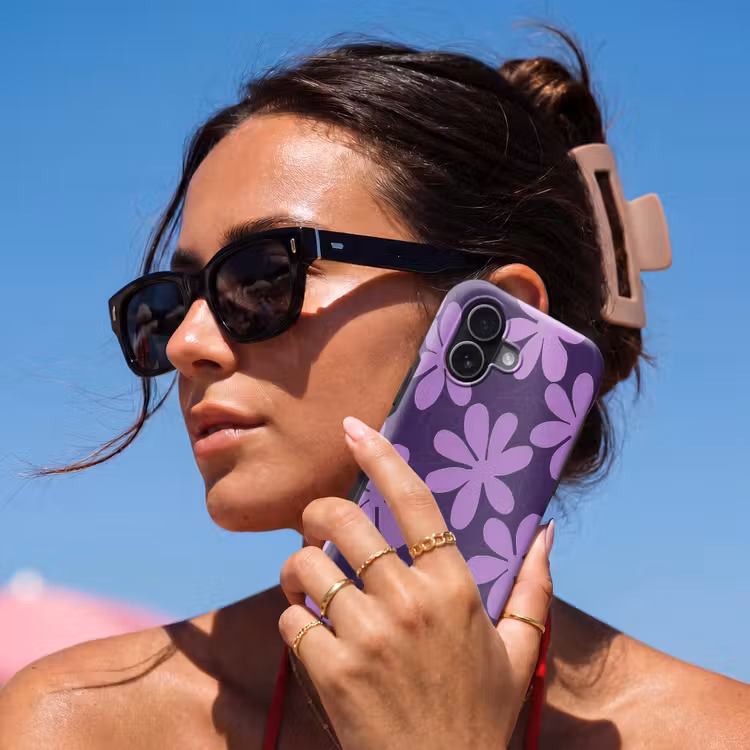 Telefoonhoesje Toughcase - Paars - Botanisch - Bloemen - Retro - Patroon — 6