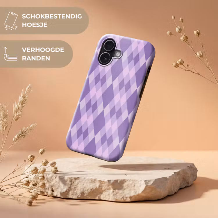 Telefoonhoesje Toughcase - Paars - Geometrisch - Ruiten - Argyle - Patroon — 5
