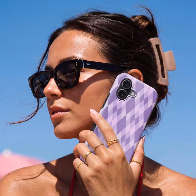 Telefoonhoesje Toughcase - Paars - Geometrisch - Ruiten - Argyle - Patroon — 6