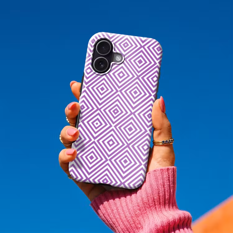 Telefoonhoesje Toughcase - Paars - Geometrisch - Ruiten - Concentrisch - Patroon — 2