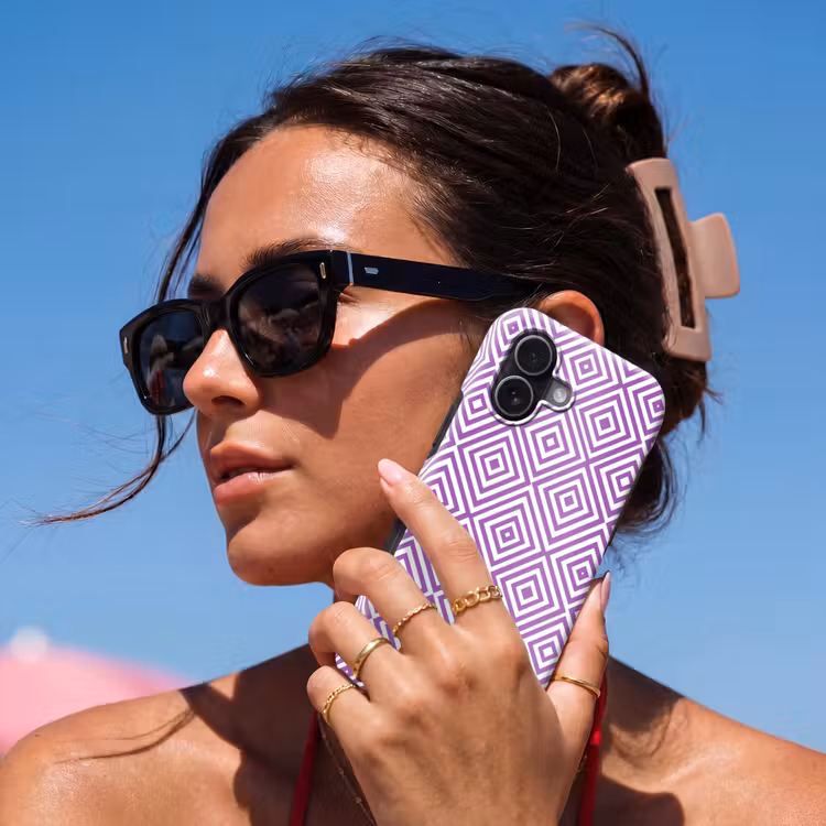 Telefoonhoesje Toughcase - Paars - Geometrisch - Ruiten - Concentrisch - Patroon — 6