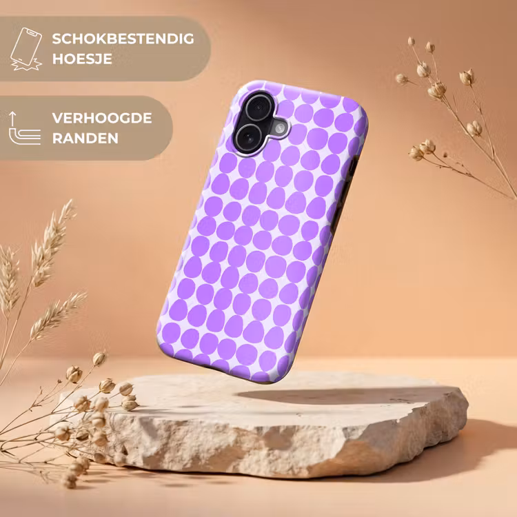 Telefoonhoesje Toughcase - Paars - Geometrisch - Stippen - Polka Dot - Patroon — 5