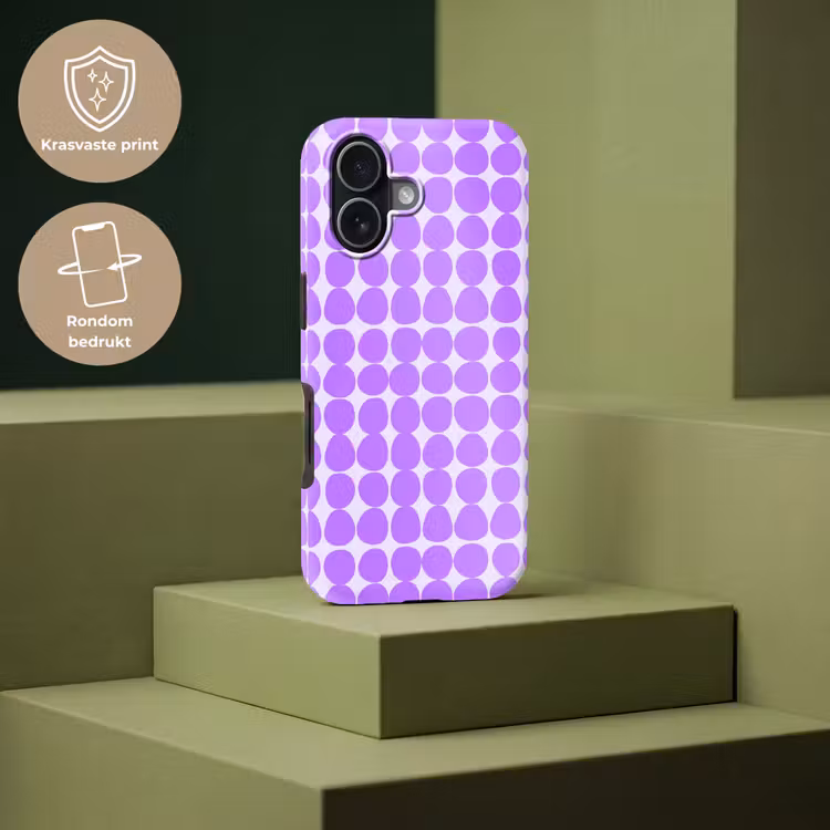 Telefoonhoesje Toughcase - Paars - Geometrisch - Stippen - Polka Dot - Patroon — 7