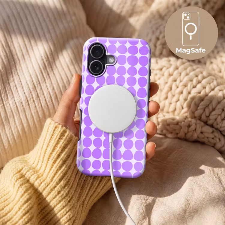 Telefoonhoesje Toughcase - Paars - Geometrisch - Stippen - Polka Dot - Patroon — 8