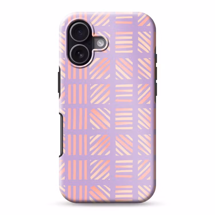 Telefoonhoesje Toughcase - Paars - Roze - Geometrisch - Strepen - Blokken - Patroon — 1