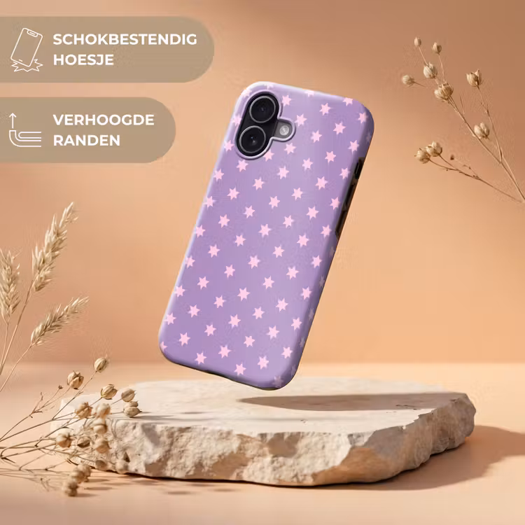 Telefoonhoesje Toughcase - Paars - Roze - Sterren - Geometrisch - Patroon — 5