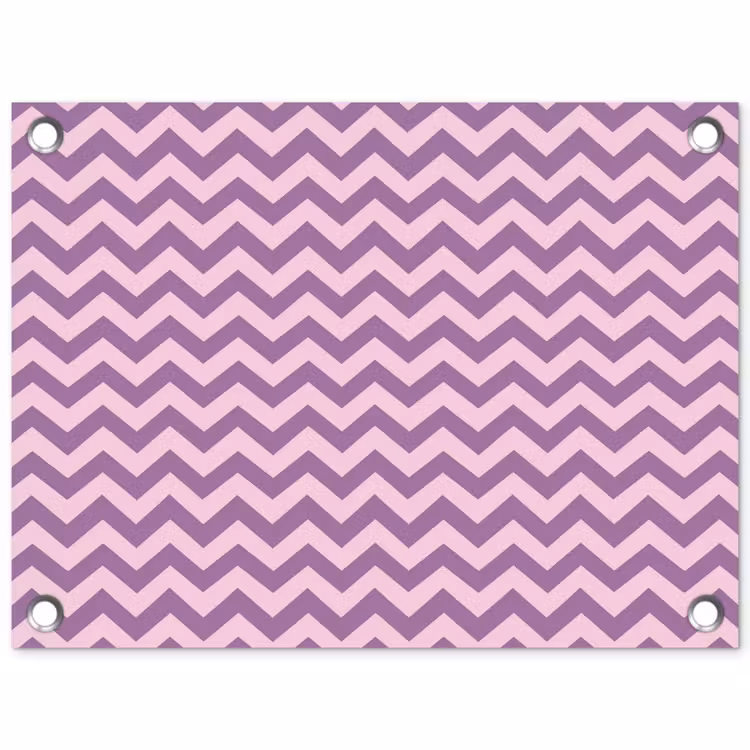 Tuinposter - Paars - Roze - Geometrisch - Chevron - Zigzag - Patroon — 1