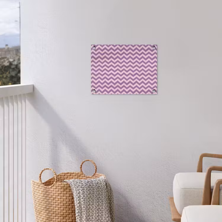 Tuinposter - Paars - Roze - Geometrisch - Chevron - Zigzag - Patroon — 3